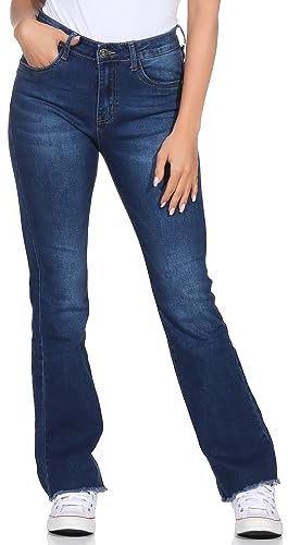 Karostar trendy Damenjeans im Boyfriends Style/Chino in aktuellen Farben/Hüfthose Stretch Schlag 892 (as3, Waist, Numeric_38, Regular, Regular, Blau 8920)