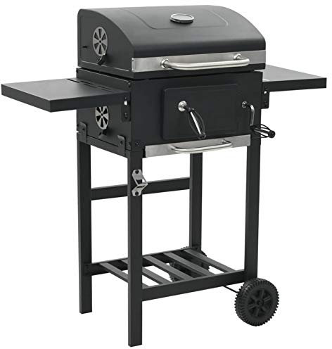ZEYUAN Holzkohlegrill mit Unterer Ablage, Kohlegrill, BBQ Grill, Griller, Smoker Grill, Grillwagen, Holzgrill, Grills & Smoker, Barbecue, Schwarz
