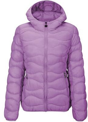 TONY BACKER giacca giubbotto imbottito outdoor donna 100 grammi con cappuccio Regular Fit (M, VIOLA)