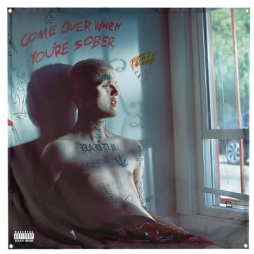 Banger – Lil Peep Come over When You're Sober Part 2 Iconic Rapper Album Cover Art Tapisserie Flagge Banner Motivierend Inspirierend Schlafzimmer Lustig Büro Fitnessstudio Wand College Wohnheim Dekor