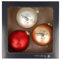 3er-Set Weihnachtskugeln mit Trompete-Druck, Musik-Design, (Altgold/Rot/Silber matt)