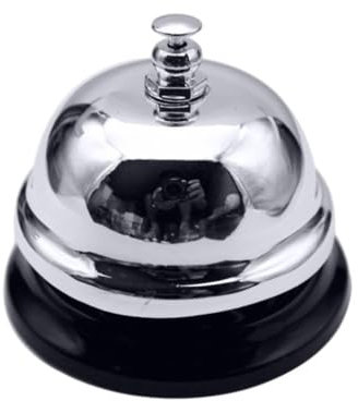 yuwqqoajv Campana per Servizio Ristorante Suono Chiaro Ampia Applicazione Campana per Reception Durevole per Cucina Campana per Servizio tavola in Campana da Tavolo, Argento