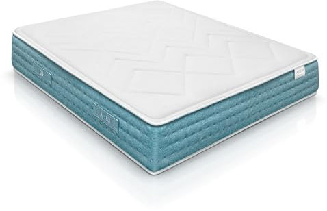 WIN REST Nautilus Matratze aus Memory-Schaum und Taschenfederkernmatratze, Höhe 26 cm, mittlere Festigkeit, Kern mit 750 Federn, Damast-Gewebe 400 g, hypoallergene Faser, Super Soft (150 x 200 cm)