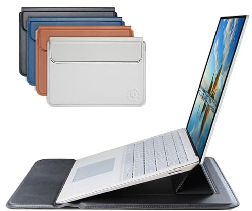 Slim Lightweight 11–14 MacBook Air Pro Surface Pro X 7 8 9 Dell Inspiron XPS 13 HP EliteBook Pavilion Lenovo ThinkPad IdeaPad Acer Aspire Swift Chromebook Samsung Galaxy Water-Repellent Cover Silver