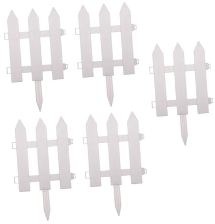 5 Sätze der Zaun tierabwehr kunststoffzaun gartendeko rostoptik gartenzäune Gartenzaun-Stake weihnachtsdeko Haustier Dekorationen kleiner Zaun Blumenbeet Rasen Plastik Weiß