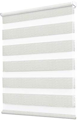 Doppelrollo Klemmfix ohne Bohren - 80 x 200 cm,Natur lichtdurchlässig & Blickdicht - Duo Klemmrollos für Fenster ohne Bohren - Stoffbreite 76 cm
