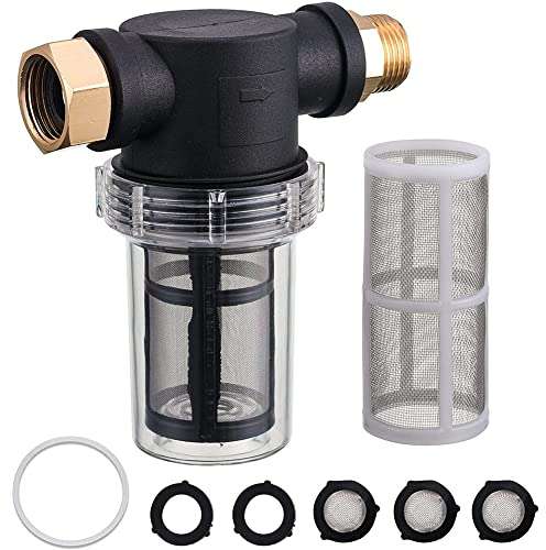 Vklopdsh Garden Hose Filter, Sediment Filter Attachment for Pressure Washer Inlet Water, Inline Water Filter for Garden Hose