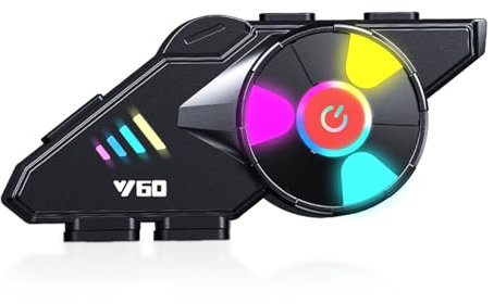 Docooler Y60 Motocicleta BT5.3 Intercomunicador Auricular Inalámbrico Radio FM Cancelación De Ruido