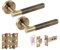 HANDLEZONE® Evo Knurled Grip Internal Door Handle Pack, Complete with Lever Handles, 76mm Latch, 75mm Ball Bearing Hinges - Antique Bronze