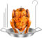 Vertical Meat Skewer Stainless Steel BBQ Vertical Skewer Grill,Standing Kebab Stand with 3 Removable Spikes 8/10/12 Inch and Hanger for Whole Chicken Fish Sausage Steak