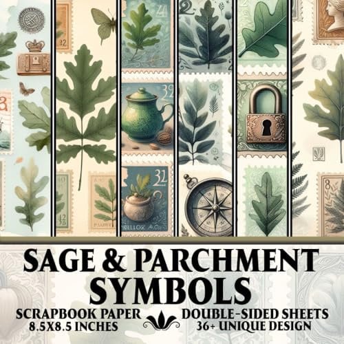 Sage & Parchment Symbols Scrapbook Paper: Unique Decorative Sage & Parchment Paper For Gift Wrapping, Journaling, And Scrapbooking