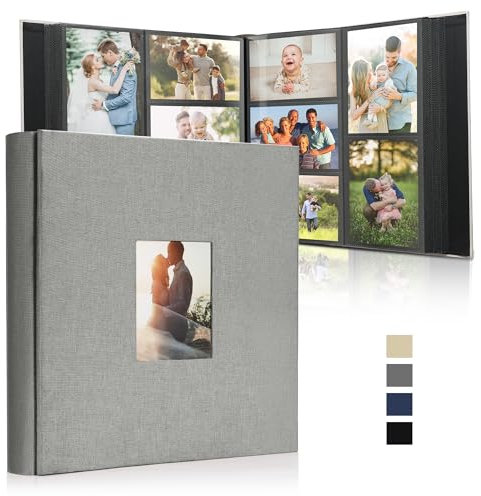 DazSpirit Großes Fotoalbum Einsteckalbum für 1000 Fotos (10x15 cm) - Leinenbindung, Personalisierbar, Ideal für Familie, Hochzeiten, Reisen & Baby-Erinnerungen, Fotobuch zum Einstecken, Schwarz
