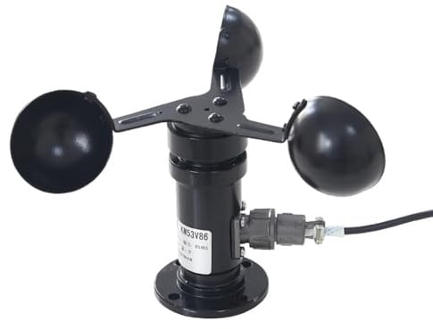 3 Tassen Anemometer, Aluminium Windgeschwindigkeitssensormodul Ip67, Wetterüberwachungstool, mit 1 M Kabelflanschbasis DC 12-24V 0-30M/S(4-20mA)