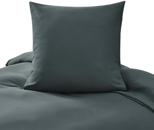 puredown 1PCS Copripiumino Matrimoniale 200x200cm+ 2PCS Federe in Microfibra 65x65cm, Set di Copripiumino Monocromatica per Letto Matrimoniale, Traspirante, Morbida, Oeko-Tex, Antracite