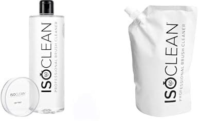 ISOCLEAN Makeup Brush Cleaner and Refill Pouch - 525ml Easy Pour Liquid Makeup Cleaner Solution for Brushes and Tools, Cleans Bristles, Dries in 60 Seconds, For Professional & Home Use