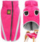 Dolahovy wasserdichte Hundemantel Winter Warme Jacke,Winddichte Haustier Kleidung Hunde Mantel Fleece Jacken Outfit für kleine mittlere große Hunde Weste mit Harness Loch XL-6XL(Rose, 5XL)