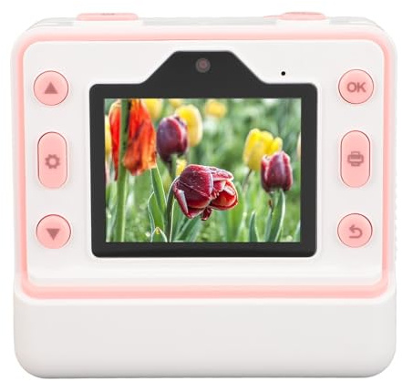 CCYLEZ Druckkamera, 48 MP Dual-Objektiv Foto Videokamera, 2,4 Zoll Farbdisplay, Süsser Bilderrahmen, für Tägliche Fotografie (Pink)