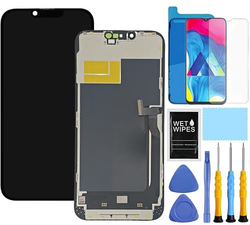ZTOOYO Ersatzdisplay für iPhone 13 Pro für iPhone 13 Pro, A2483, A2636, A2639, A2640, A2638, LCD-Display, Digitizer, Touchscreen, Montage mit Werkzeug, Schwarz