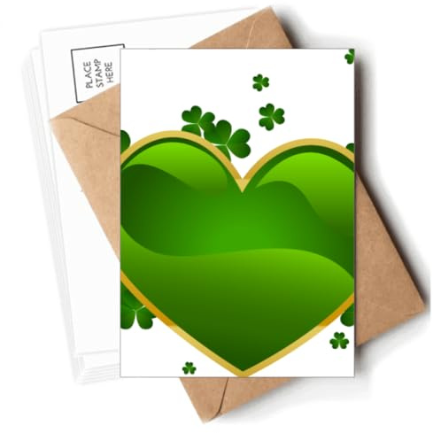 Herz-Irland St. Patrick's Day Postkarten, Umschläge, blanko, Notizkarten, Versand