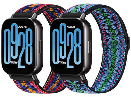 XANS Elastische Armband Kompatibel mit Xiaomi Redmi Watch 5 Active/Redmi Watch 5 Lite, 22mm Nylon Uhrenarmband für Garmin Vivoactive 4/Venu 3/Venu 2/Amazfit GTR 4/GTR 3 Pro/GTR 3/GTR 2/GTR 2e/GTR 47mm