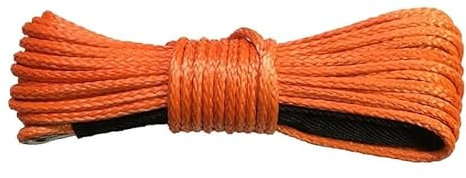 MVGVPLVLTN 6mm X 15m Synthetic Pulling Winch Line 100% UHMWPE 12 Strand Recovery Cable(Gray)