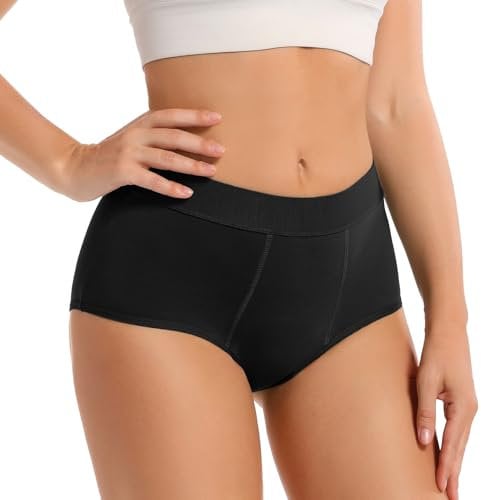 Washable Incontinence Pants Women, Lady Dry Leakproof Underwear for Women 3X Protection for Light Leaks Incontinence Adult Protective Briefs, Dry and Secure with Odour Control (Black, M, Count, 1)