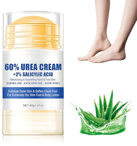 Urea Creme 60%, Hydrating and Anti-Cracking Foot Cream, Feuchtigkeitsspendende und Anti-Riss-Fußcreme Fußpflegecreme Fußpflege Urea Creme Lindert Extreme Trockenheit Rissbildung Füße (W-1PC, 40G)