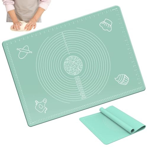YIHAOH Spianatoia per Impastare, Spianatoia Silicone Antiaderente, con Funzione Tappetino Silicone per Impastare di Misurazione per Pizza, Pane, Biscotti, Fudge, Torta