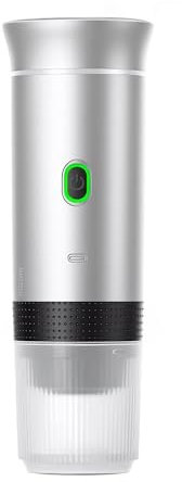 AMAZTECH Cafetera Portátil 3 en 1, Compatible con Cápsulas NS, DG y Café Molido - Máquina de Café Espresso para Camping, Viajes y Hogar - Inalámbrica, Compacta y Fácil de Usar (Plata)