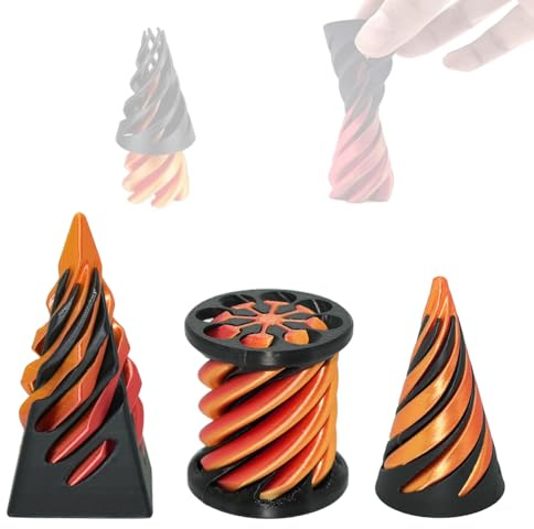 Sudnsadaks 3Pcs Impossible Cone, 3D Imprimé Spiral Fidget Toy, Jouet de Cône en Spirale