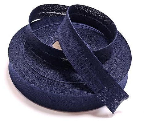 Schrägband Baumwolle vorgefalzt 40/20mm marineblau 10m