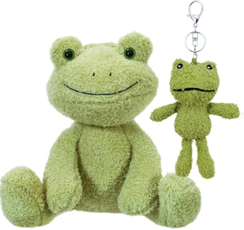 SYTTNUM Frösche Kuscheltier Plüsch, Frösche Flauschiges Stofftier, Niedlich Kissenpuppe, Puppe Anime Frösche Spielzeug, Kuscheltier Puppe Geschenk für Kinder, Geburtstagsgeschenk, 2PCS