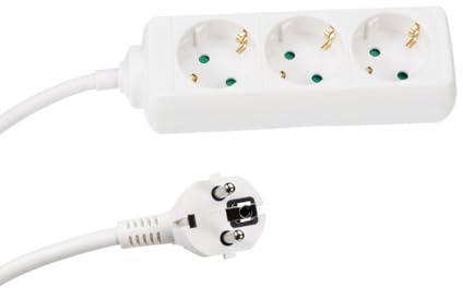 Perel Steckdosenleiste, 3 Schutzkontakt-Steckdosen, Kabel 1.5 m, 3G1.5, Innenbereich, Weiß