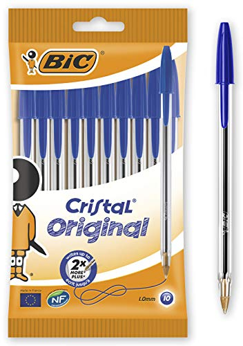 BIC Blister DE 10 Stück - BOLI Glas Blau - Spitze 1,0 mm
