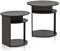 Furinno JAYA Ovaler Beistelltisch mit moderen Design (2er Set), Holz, Walnuss/Schwarz, 39.37 x 48 x 49.02 cm