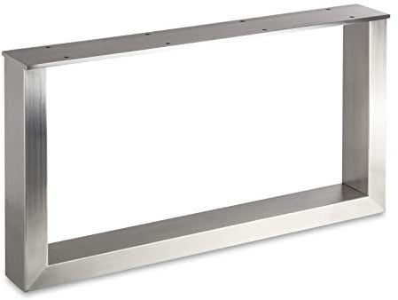SOTECH Tischgestell KUFE ECHT Edelstahl/Profil 80 x 40 mm/Höhe: 400 mm/Tiefe: 700 mm höhenverstellbar Tischuntergestell Tischkufe Tischbein Tischfuß