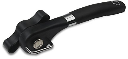 Safety Can Opener, Food Grade Manual Side Cut Can Opener with Ergonomic Smooth Edge Anti-Slip Handle for Kitchen and Restaurant Perfect Open (Black)