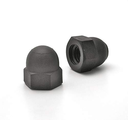 Ajile Tuerca Hexagonal Ciega DIN1587 de Protección Aislante en Plástico Poliamida NEGRO Diámetro de Rosca Métrica 6 mm M6 Llave de 10 mm - 20 Unidades - UBO106x20-FBA