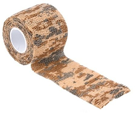 Camo Wrap Tarnband – Selbstklebendes Vlies-Tarnband für Gewehre, Taschenlampen, Fahrräder (Wüsten-Design, rückstandsfrei)