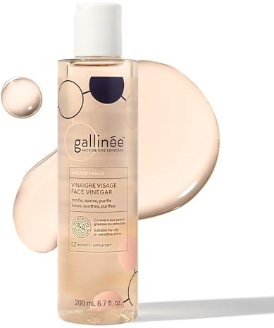 Gallinée Face Vinegar – Dermatologisch getestetes Gesichtswasser mit Hibiskus-Apfelessig, Milchsäure und Präbiotika, für fettige und empfindliche Haut – auch in Reisegröße erhältlich