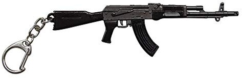 Grand porte-clés fusil d'assaut AK-47 en acier.