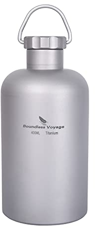 Boundless Voyage Titanflasche mit Titandeckel Outdoor Camping Radfahren Wandern Sport Picknick Drinkware 400ml