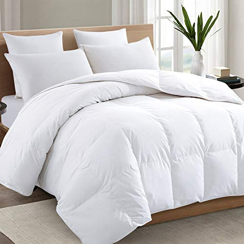 TEXARTIST Premium 2100 Series Queen Comforter All Season Breathable White Comforter Soft 4D Spiral Fiber Quilted Down Alternative Duvet Insert with Corner Tabs Luxury Hotel Style (88x88)