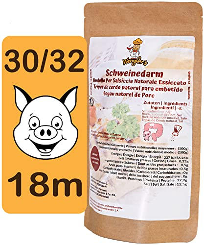 Wengler's Schweinedarm 30/32 für Bratwurst - 1A DIY Bratwurstdarm füllfertig Metzgerqualität - brühfest, räucherfähig