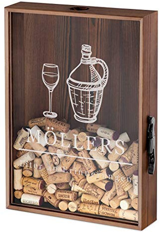 Maverton Kronkorkensammler Korkensammler mit Gravur + mit Flaschenöffner - Deckelsammler zum Aufhängen personalisiert -Geschenk Hochzeit Hochzeitstag Paar -44,7x32x8cm -aus Holz -Liter an Erinnerungen