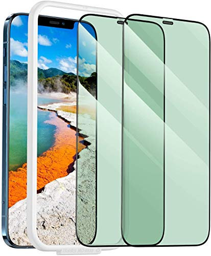 Lot de 2 films de protection d'écran en verre trempé pour iPhone 12 Pro Max Transparent Résistant aux chocs Installation facile en 10 secondes [16,7 cm]