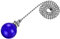 uxcell 20 Inch Ceiling Fan Pull Chain, Decorative Crystal Fan Pull Chain Ornament Extension, 3mm Diameter Beaded 30mm Ice Cracked Ball Pendant, Blue