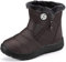 Gaatpot Stivali da Neve Ragazzi Ragazze Scarpe Invernali Bambini Fodera Calda Stivali Piatto Impermeabili Stivaletti Morbide Antiscivolo Caffè#2 29.5 EU = 30 CN