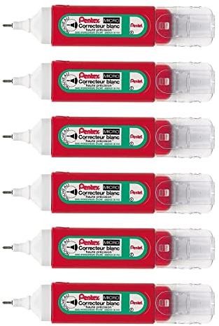 PENTEL Pentex ZLC31-W Korrekturstifte, feine Spitze, 12 ml, 6 Stück