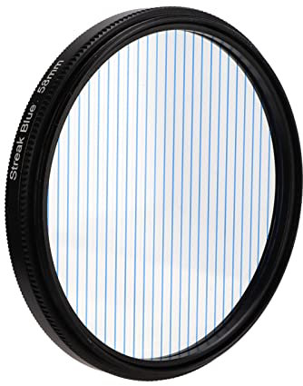 52mm/55mm/58mm Blue Streak Filter,Special Effects Lens Filter Anamorphic Optical Glass with Aluminum Alloy Frame, for for for etc (58mm / 2.28in)